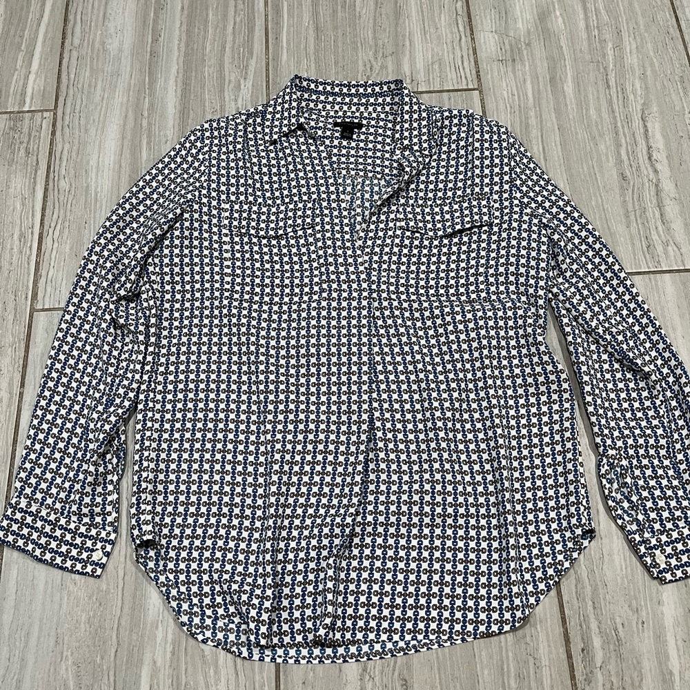 Ann Taylor Blue Chain Blouse